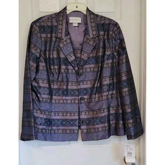 David's Bridal Mother of Bride Purple 2 Piece Suit Jacket and Top New Sz 18/20 - Picture 1 of 11